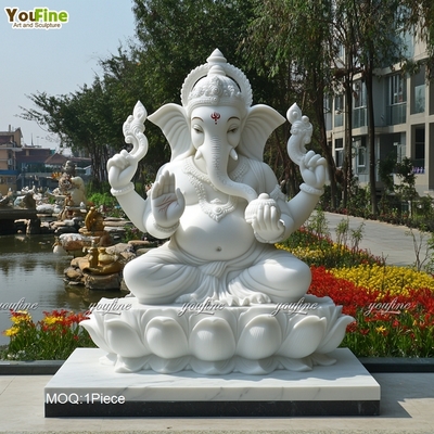 Life Size Outdoor Marble Statue of Ganesh for Temples