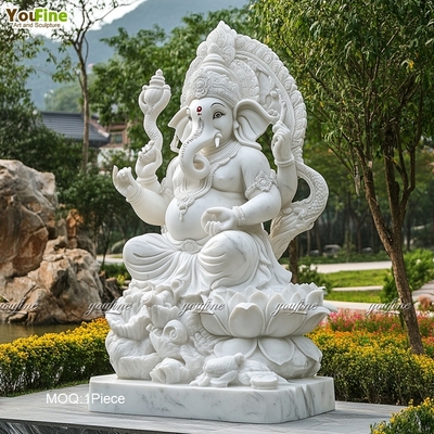 Life Size Outdoor Marble Statue of Ganesh for Temples