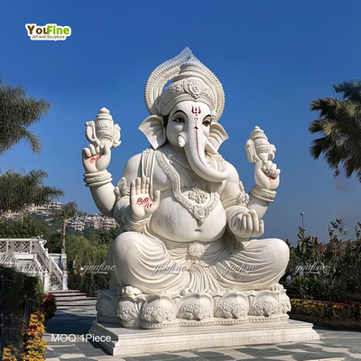 Life Size Outdoor Marble Statue of Ganesh for Temples