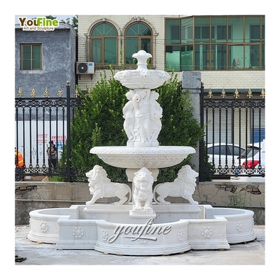 Garden Hand Carved Outdoor Prices of Marble Lion Fountains