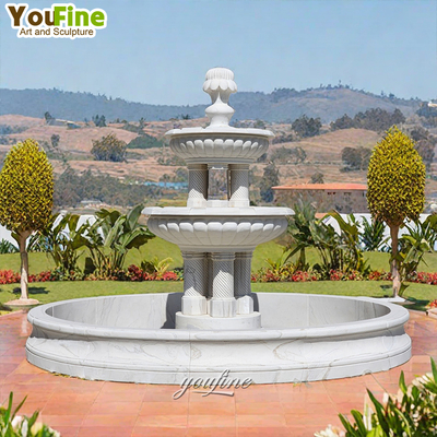 Simple Garden Ornament Marble Decor 2 Tier Fountain