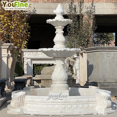 Simple Garden Ornament Marble Decor 2 Tier Fountain