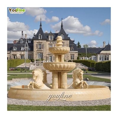 Natural Stone Outdoor Urban Landmark Horse Marble Street Fountain