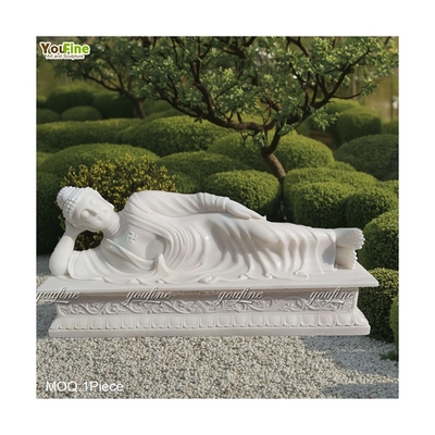 Outdoor Park Decor Reclining Larhe Marble Buddha Statue